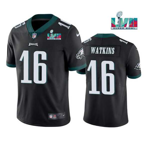Men & Women & Youth Philadelphia Eagles #16 Quez Watkins Black Super Bowl LVII Vapor Untouchable Limited Stitched Jersey